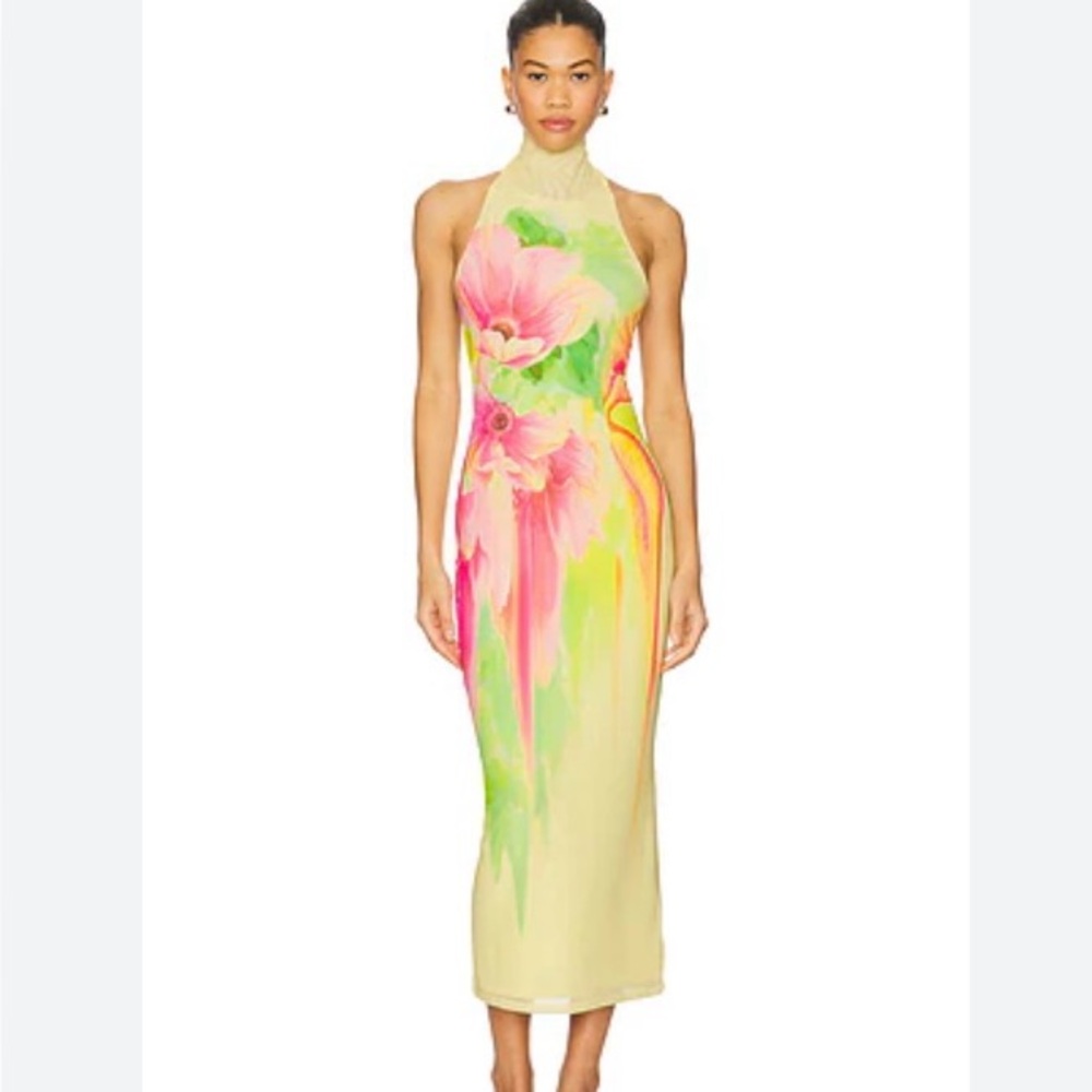 AFRM Floral Maxi Dress with Cream and Pink Hues